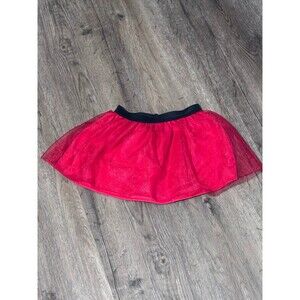 Disney Junior Toddler Girls Red Tulle Tutu Skirt 3T Sparkle Magic EUC